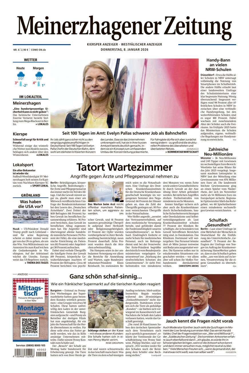 Meinerzhagener Zeitung vom Donnerstag, 08.01.2026