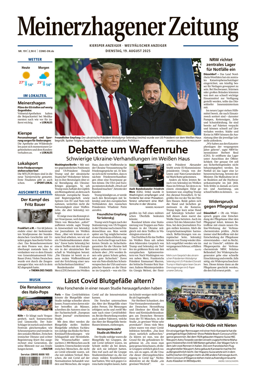 Meinerzhagener Zeitung vom Dienstag, 19.08.2025
