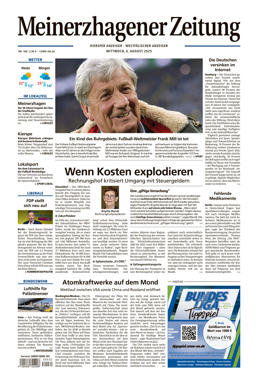 Meinerzhagener Zeitung vom Mittwoch, 06.08.2025