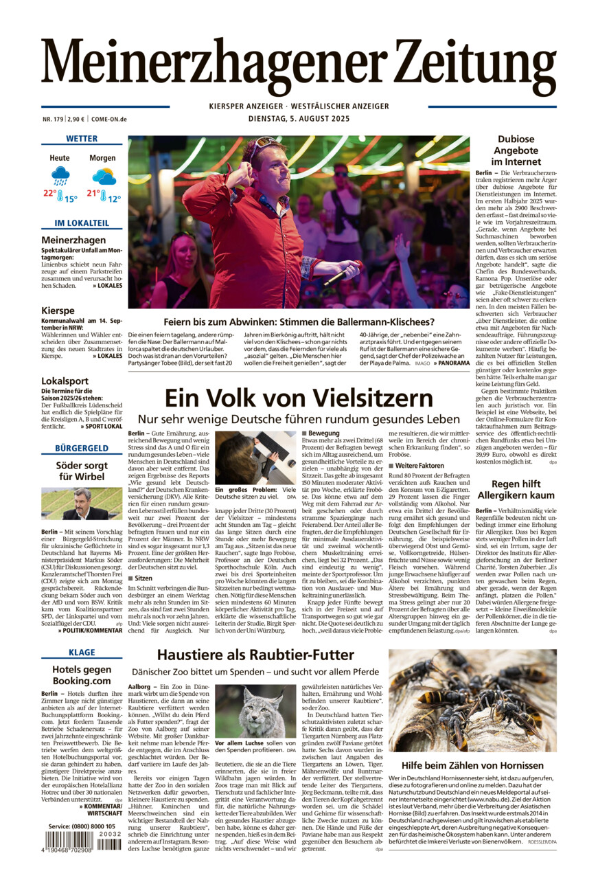 Meinerzhagener Zeitung vom Dienstag, 05.08.2025