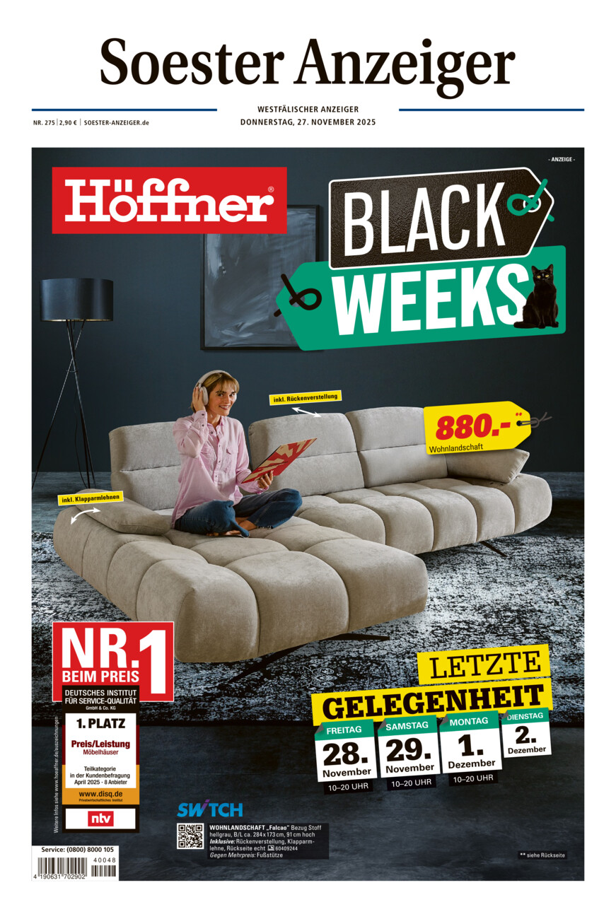 Soester Anzeiger vom Donnerstag, 27.11.2025