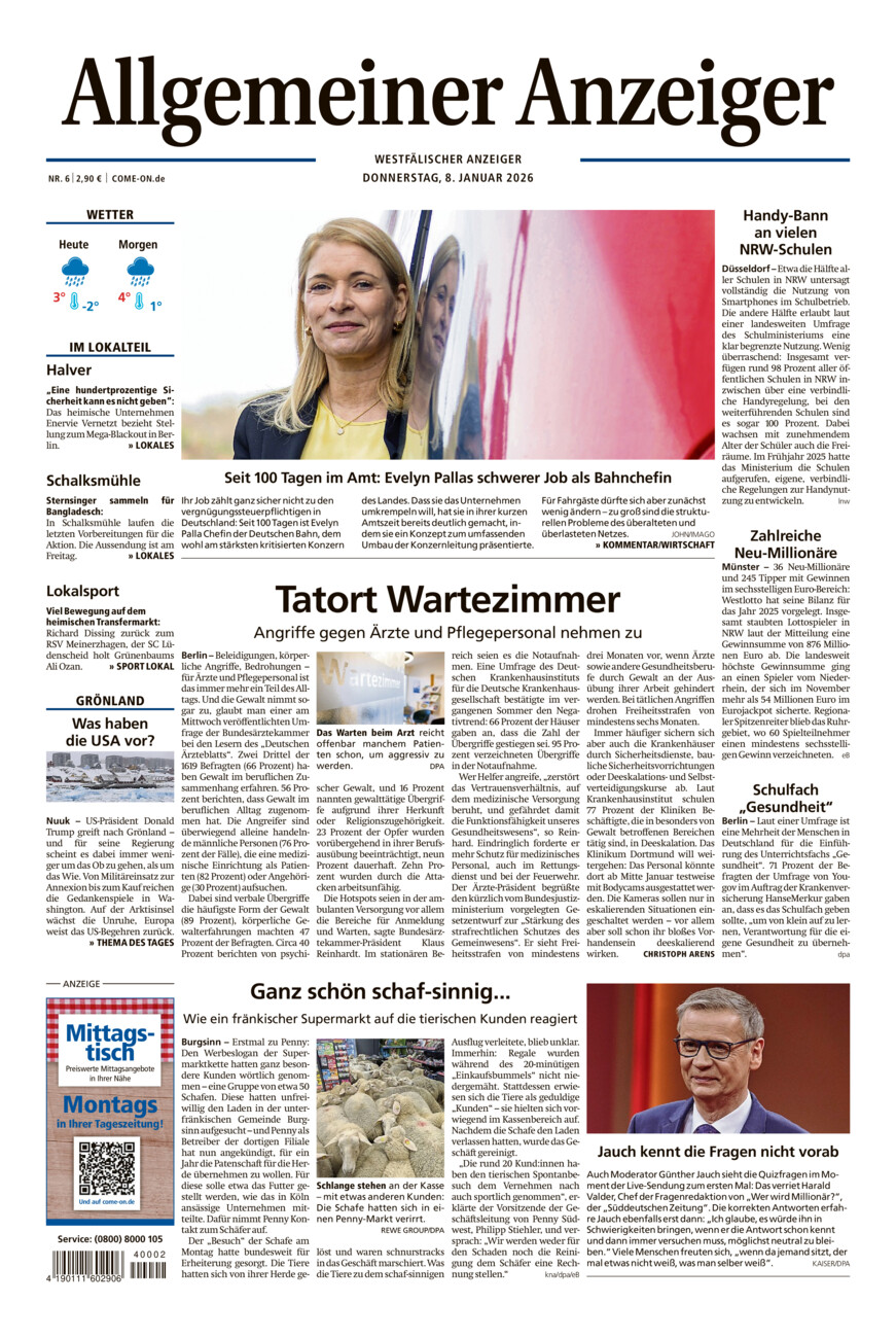 Allgemeiner Anzeiger vom Donnerstag, 08.01.2026