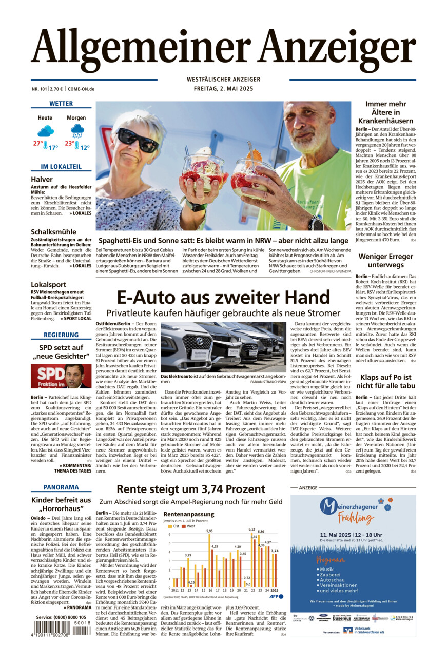 Allgemeiner Anzeiger vom Freitag, 02.05.2025