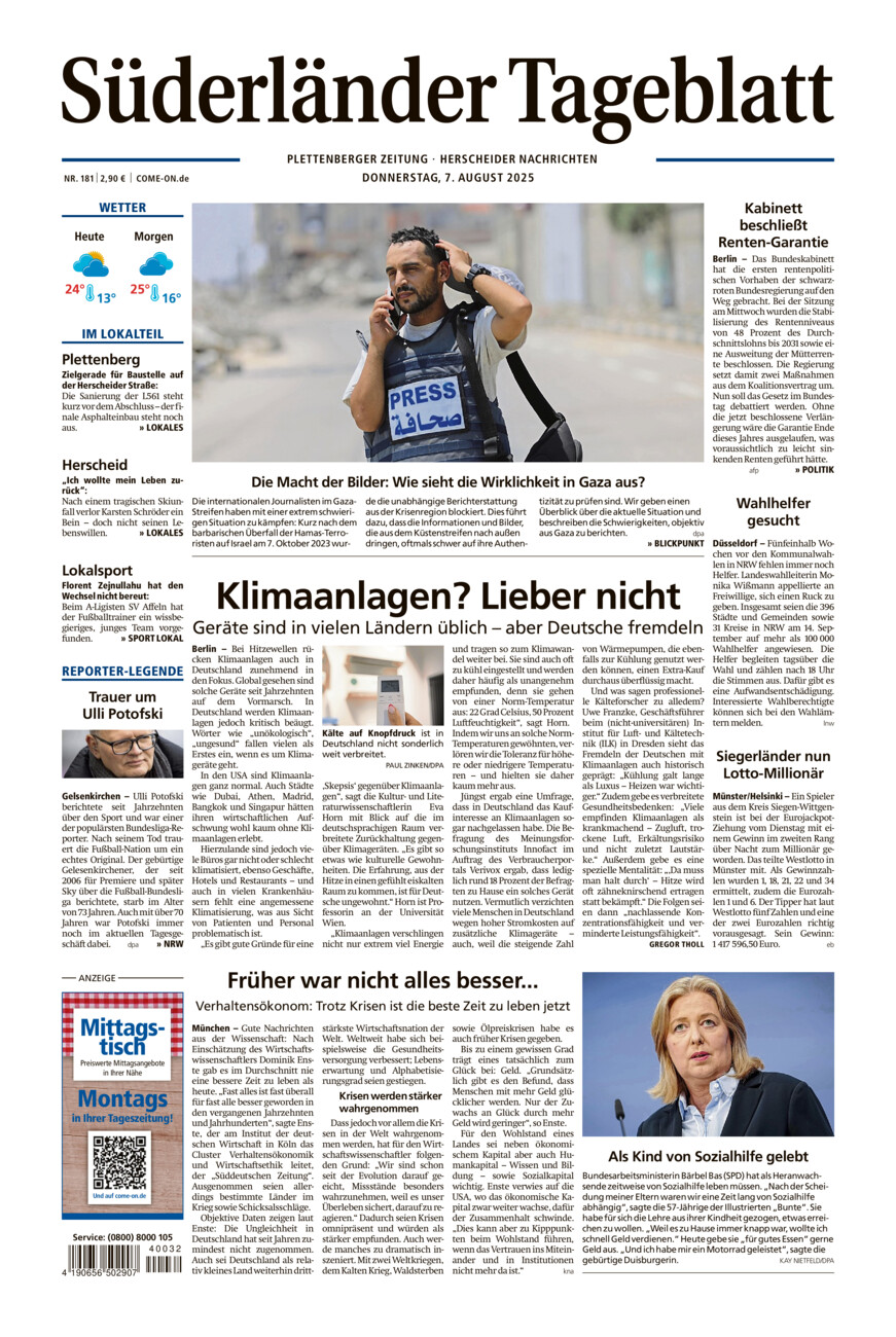 Süderländer Tageblatt vom Donnerstag, 07.08.2025