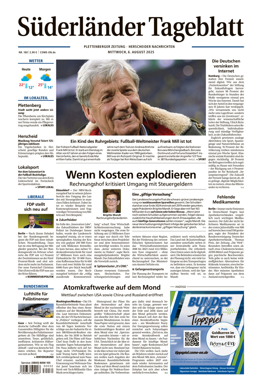 Süderländer Tageblatt vom Mittwoch, 06.08.2025