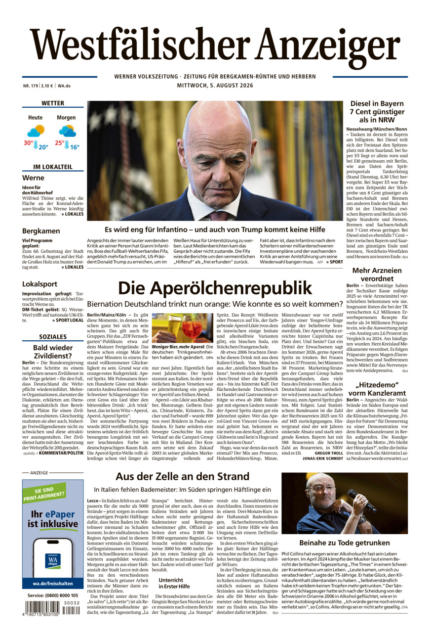 Westfälischer Anzeiger Werne vom Mittwoch, 05.08.2026