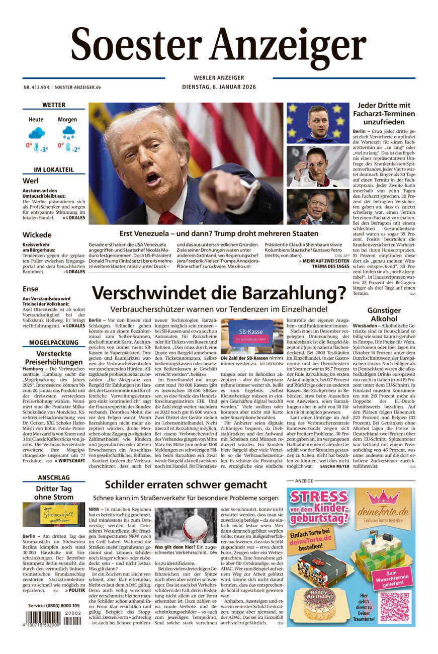 Soester Anzeiger Werl vom Dienstag, 06.01.2026