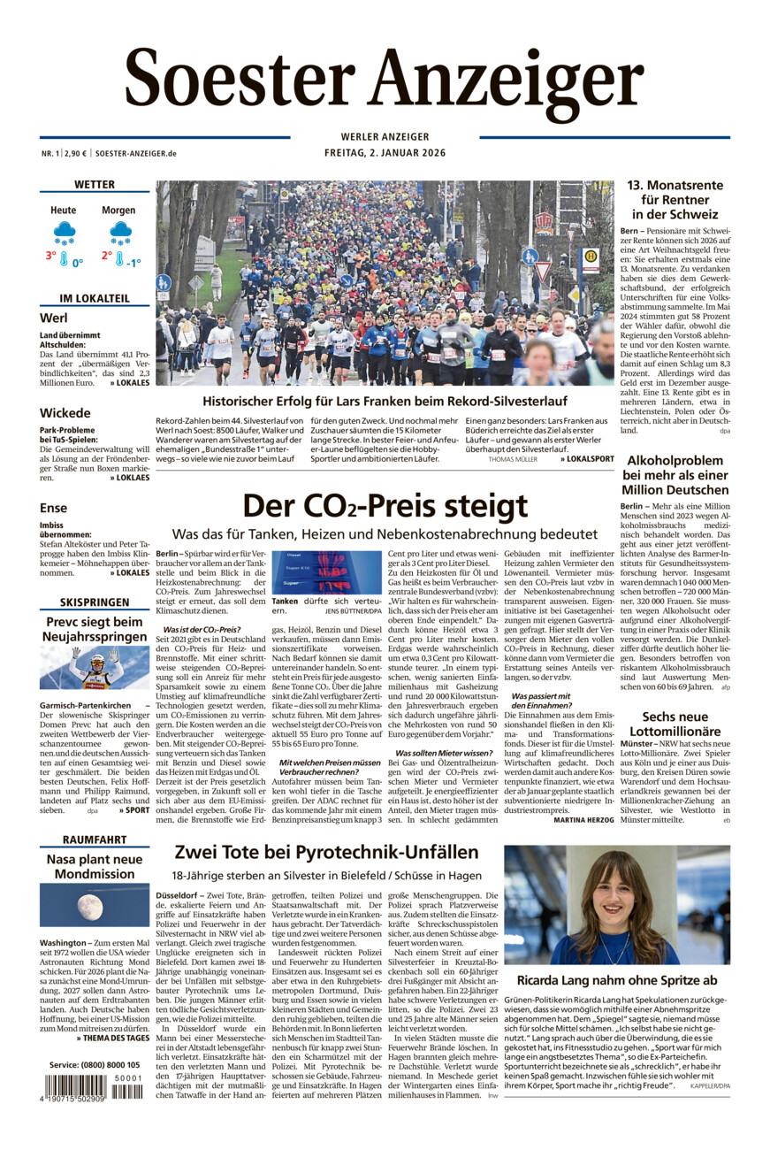 Soester Anzeiger Werl vom Freitag, 02.01.2026