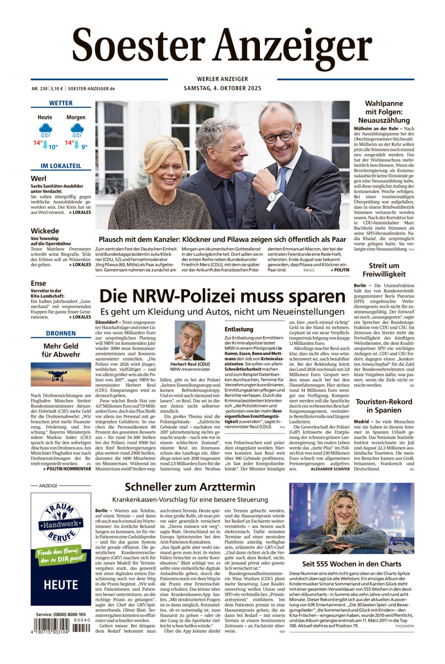 Soester Anzeiger Werl vom Samstag, 04.10.2025
