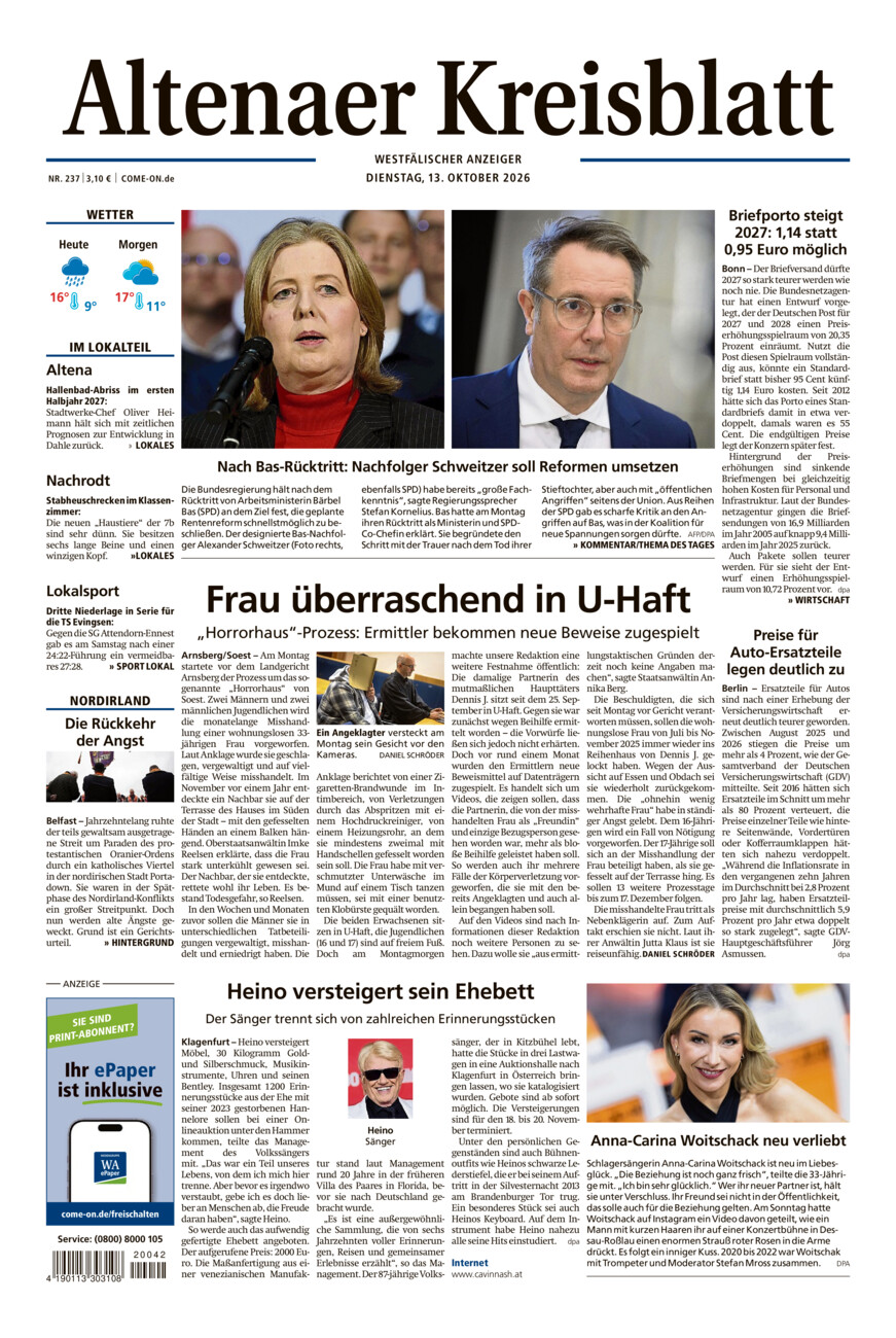 Altenaer Kreisblatt vom Dienstag, 13.10.2026