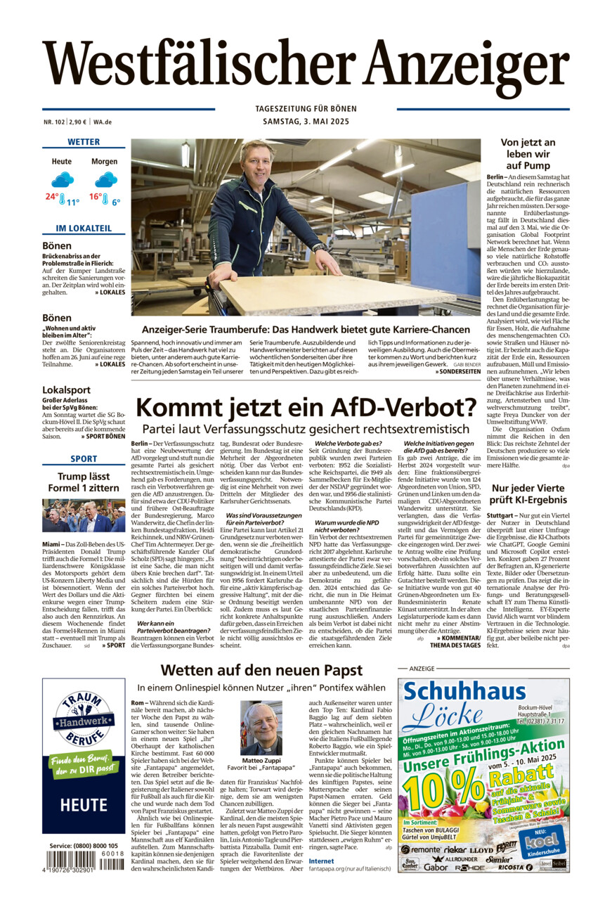 Westfälischer Anzeiger Bönen vom Samstag, 03.05.2025