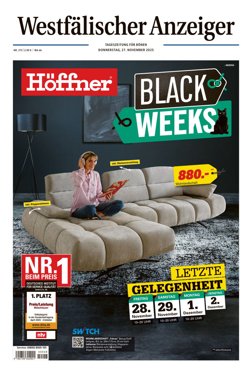 Westfälischer Anzeiger Bönen vom Donnerstag, 27.11.2025