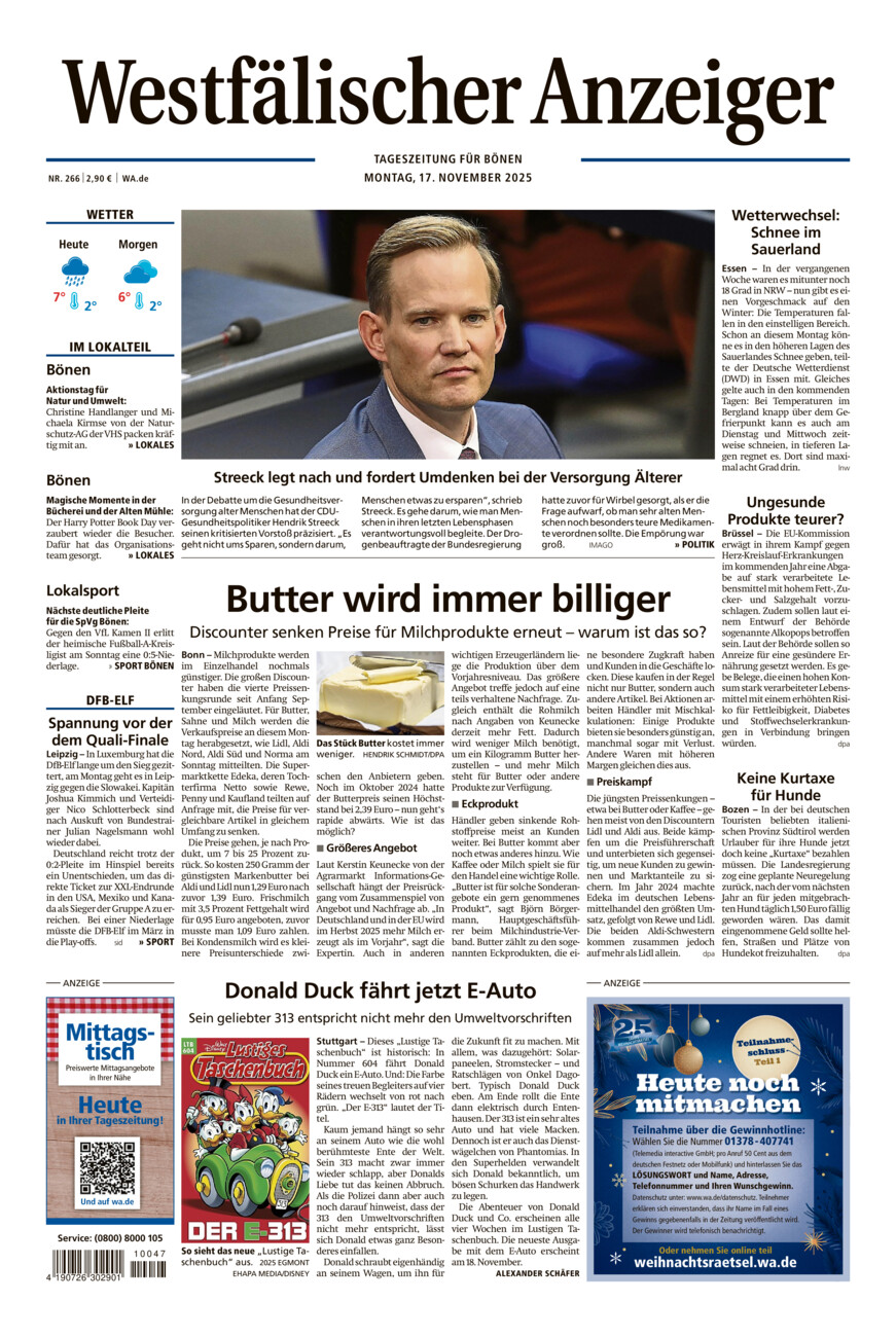 Westfälischer Anzeiger Bönen vom Montag, 17.11.2025