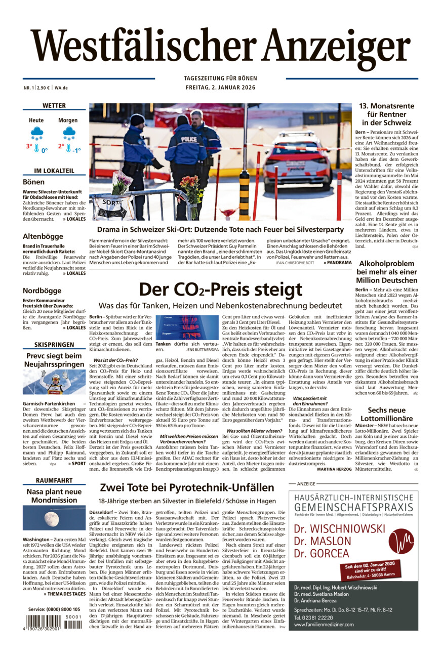 Westfälischer Anzeiger Bönen vom Freitag, 02.01.2026