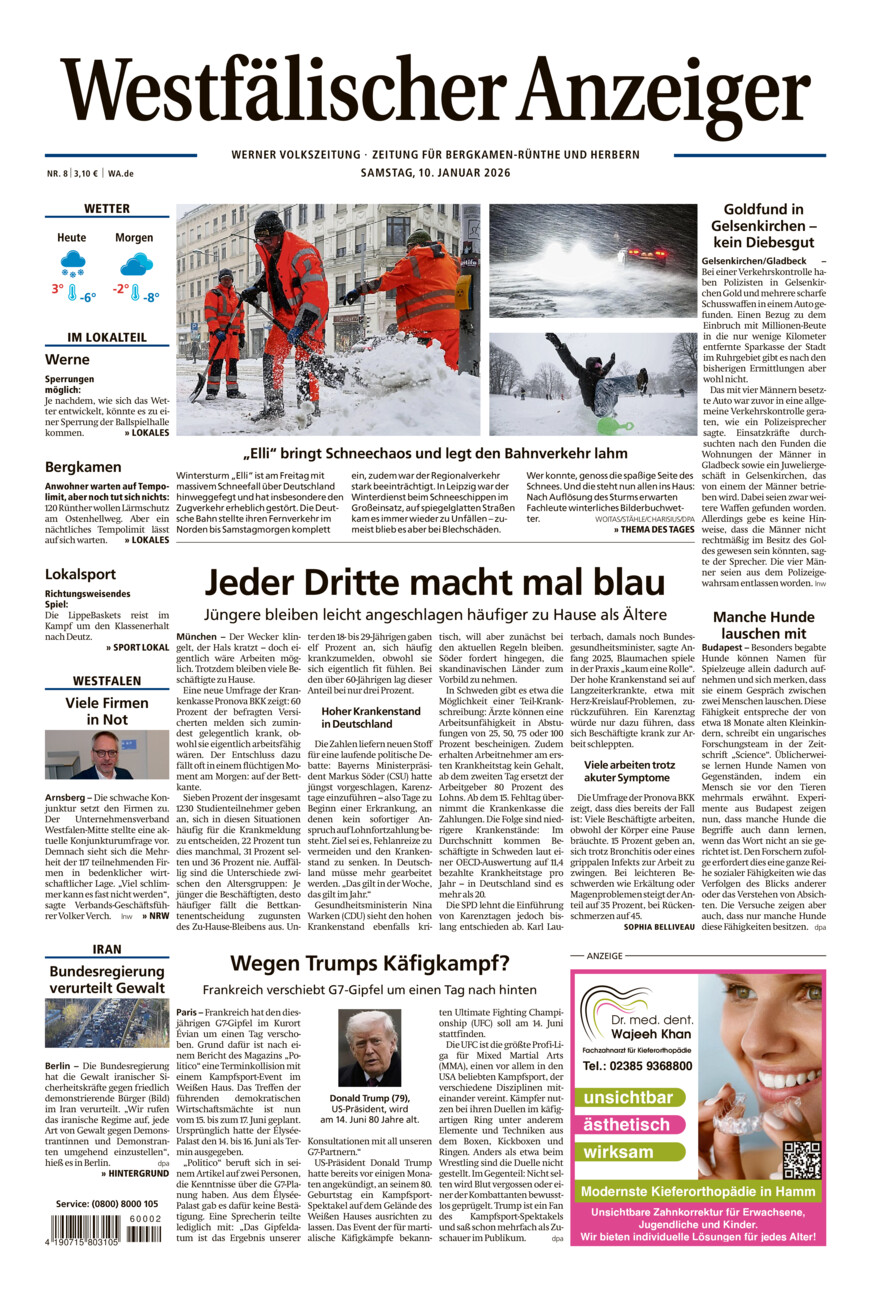 Westfälischer Anzeiger Werne vom Samstag, 10.01.2026
