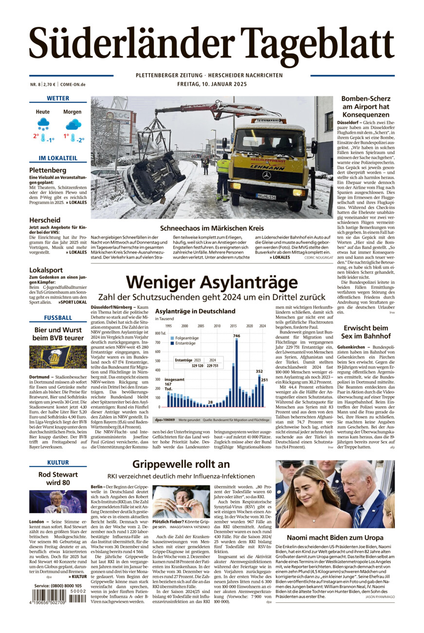 Süderländer Tageblatt vom Freitag, 10.01.2025