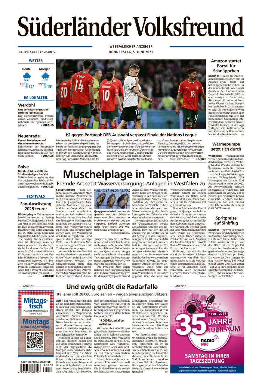 Süderländer Volksfreund vom Donnerstag, 05.06.2025