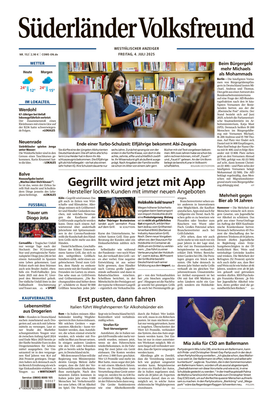 Süderländer Volksfreund vom Freitag, 04.07.2025