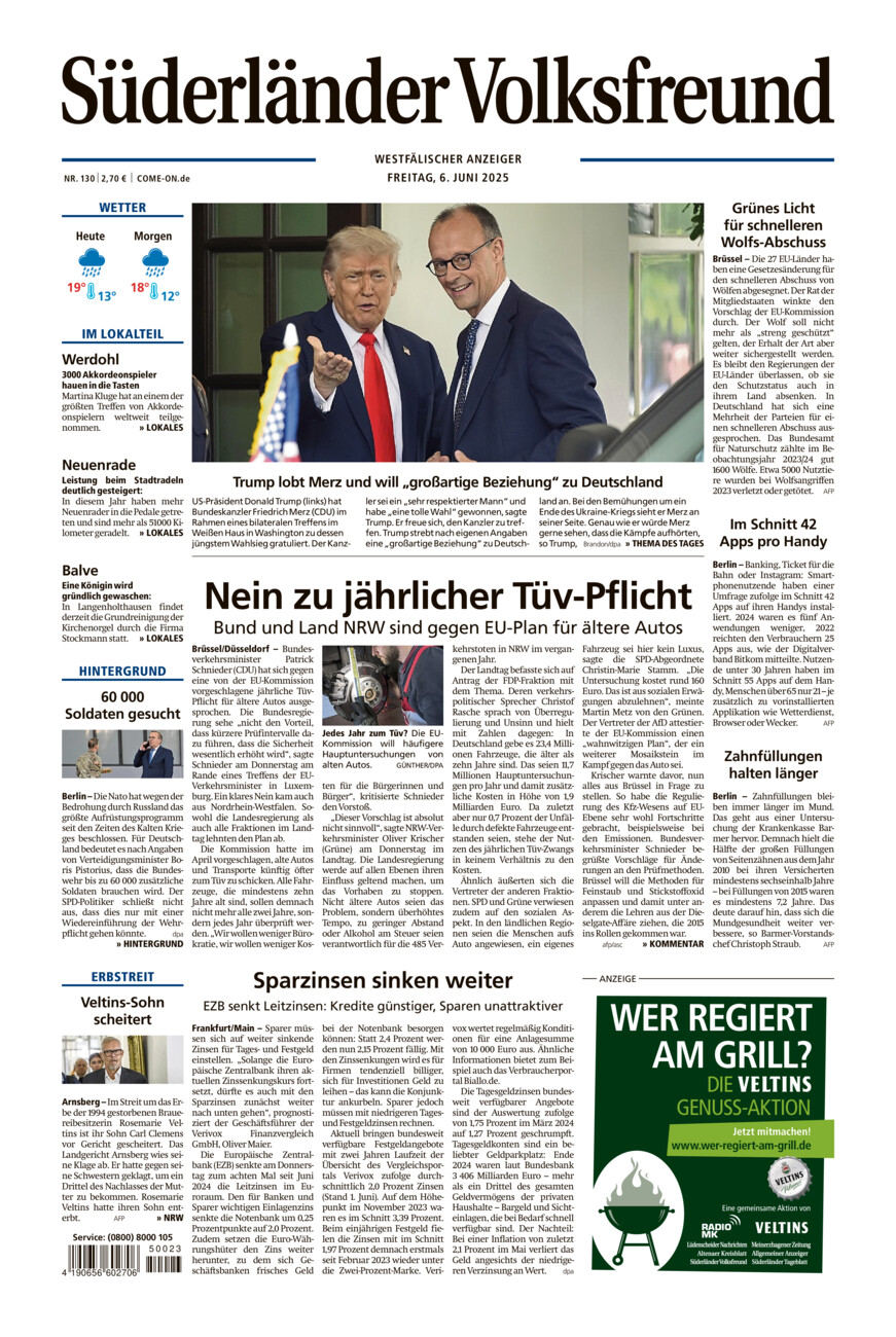 Süderländer Volksfreund vom Freitag, 06.06.2025
