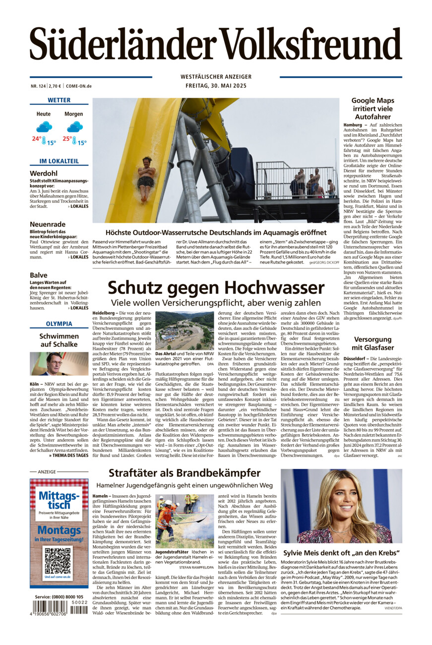 Süderländer Volksfreund vom Freitag, 30.05.2025