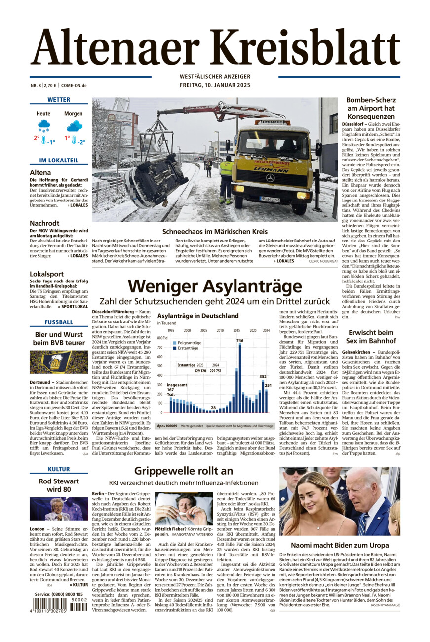 Altenaer Kreisblatt vom Freitag, 10.01.2025