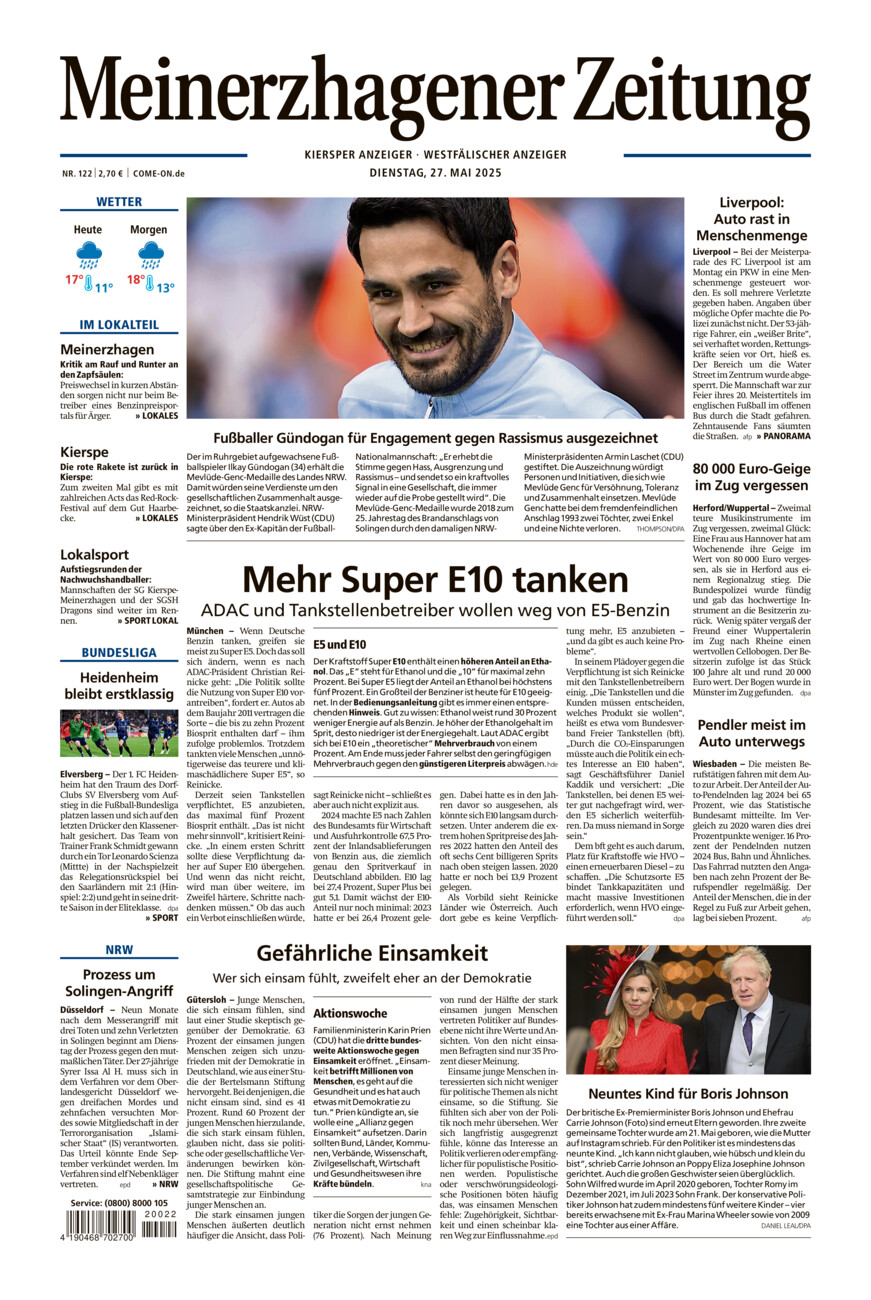 Meinerzhagener Zeitung vom Dienstag, 27.05.2025