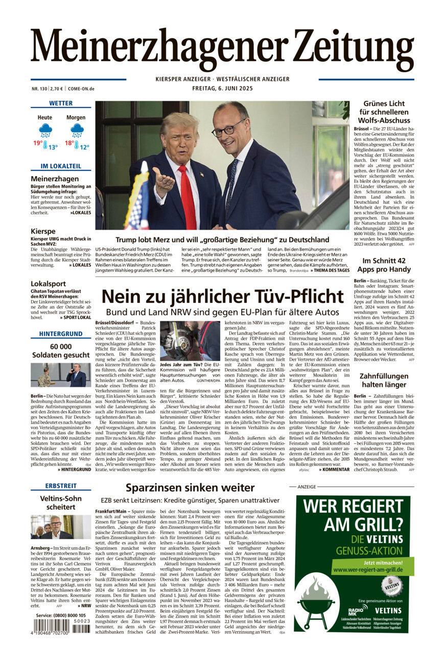 Meinerzhagener Zeitung vom Freitag, 06.06.2025