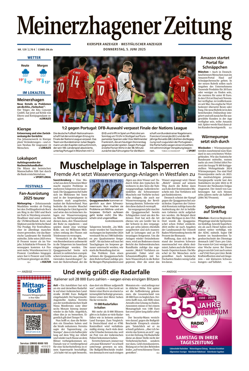 Meinerzhagener Zeitung vom Donnerstag, 05.06.2025