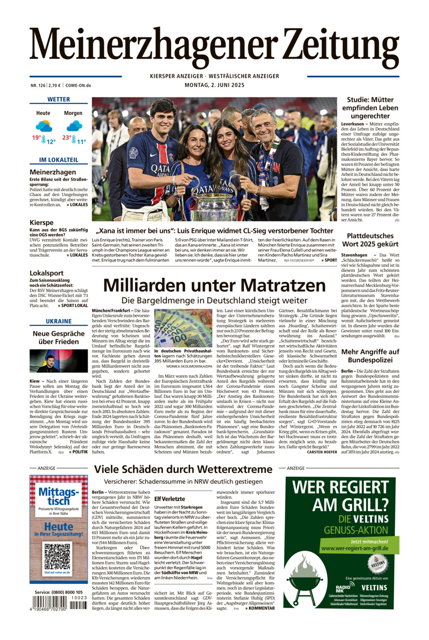 Meinerzhagener Zeitung vom Montag, 02.06.2025