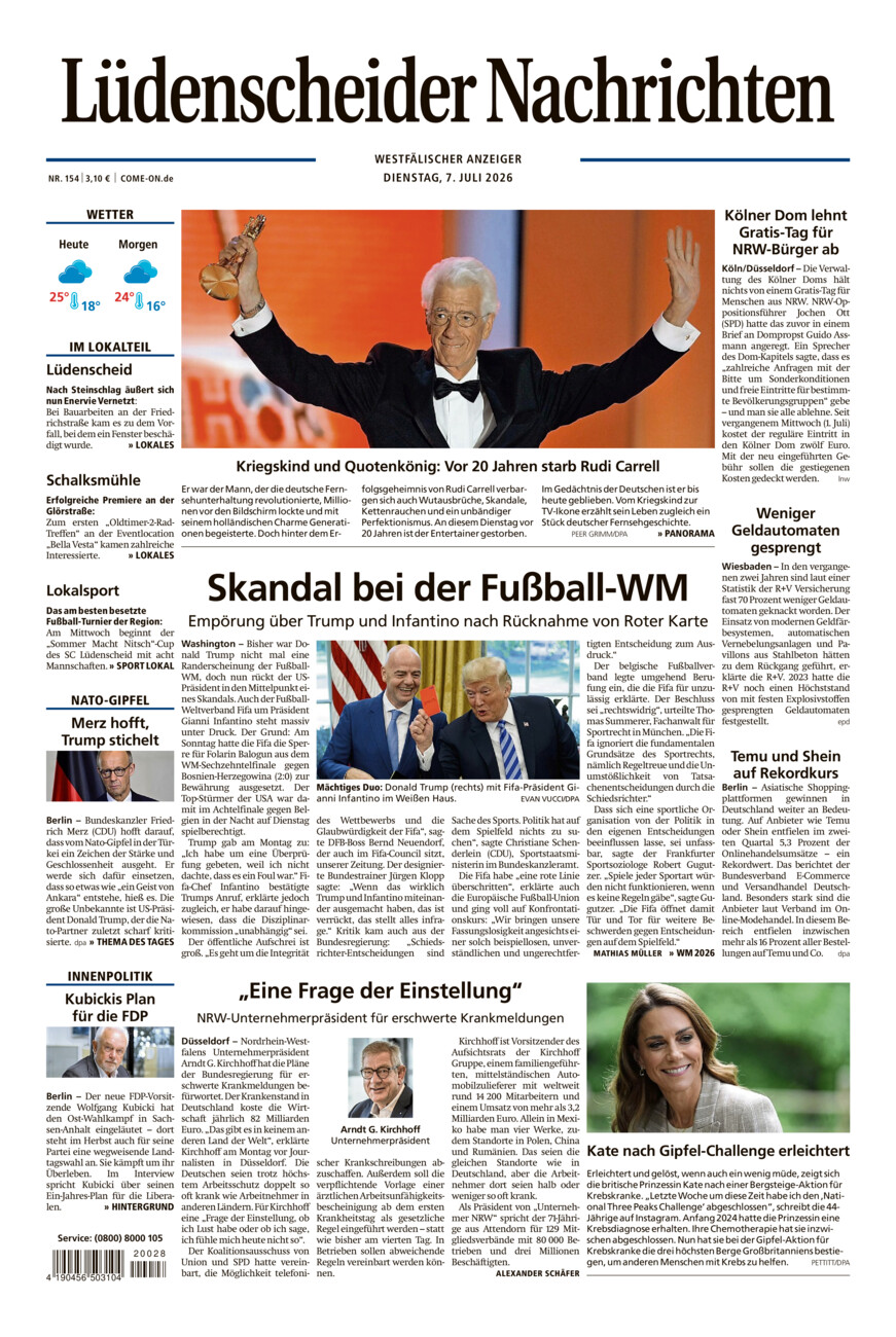 Lüdenscheider Nachrichten vom Dienstag, 07.07.2026