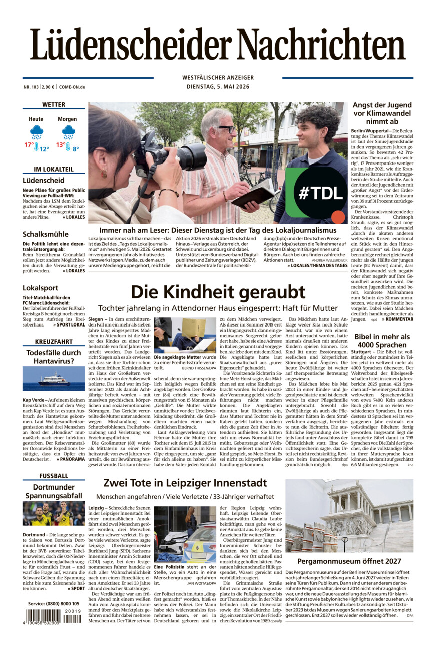 Lüdenscheider Nachrichten vom Dienstag, 05.05.2026