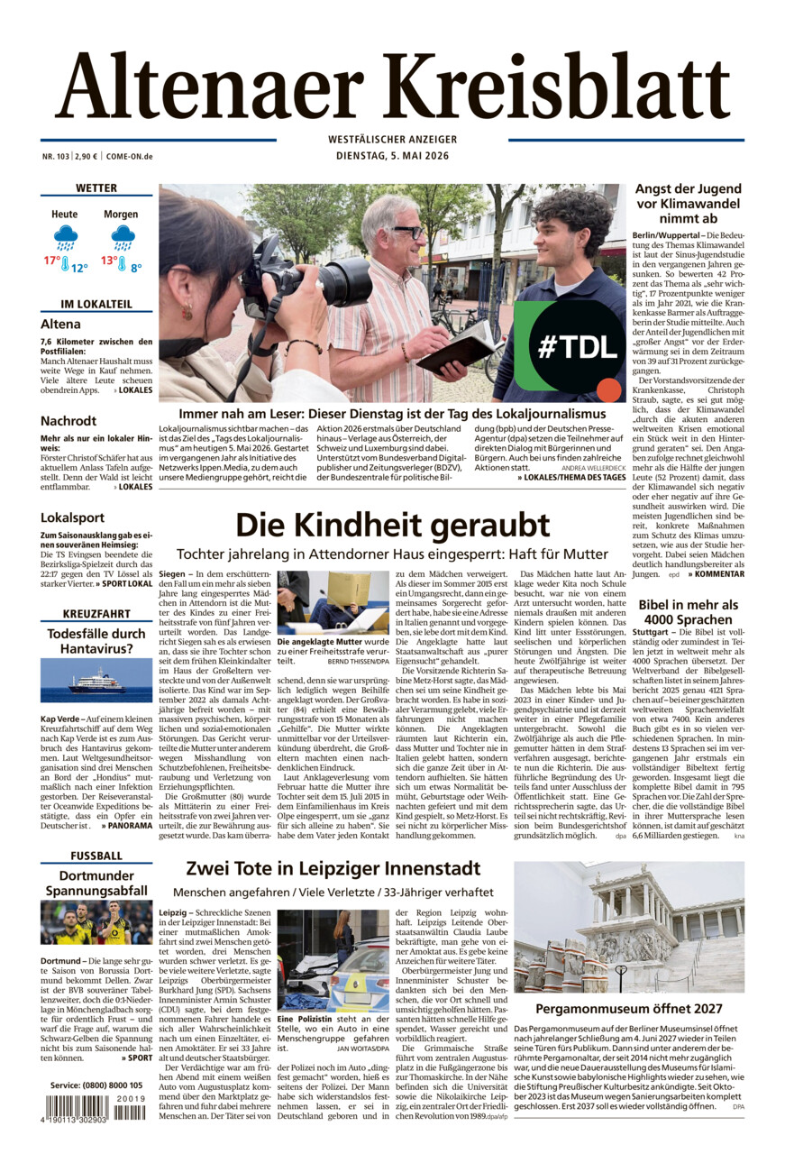Altenaer Kreisblatt vom Dienstag, 05.05.2026