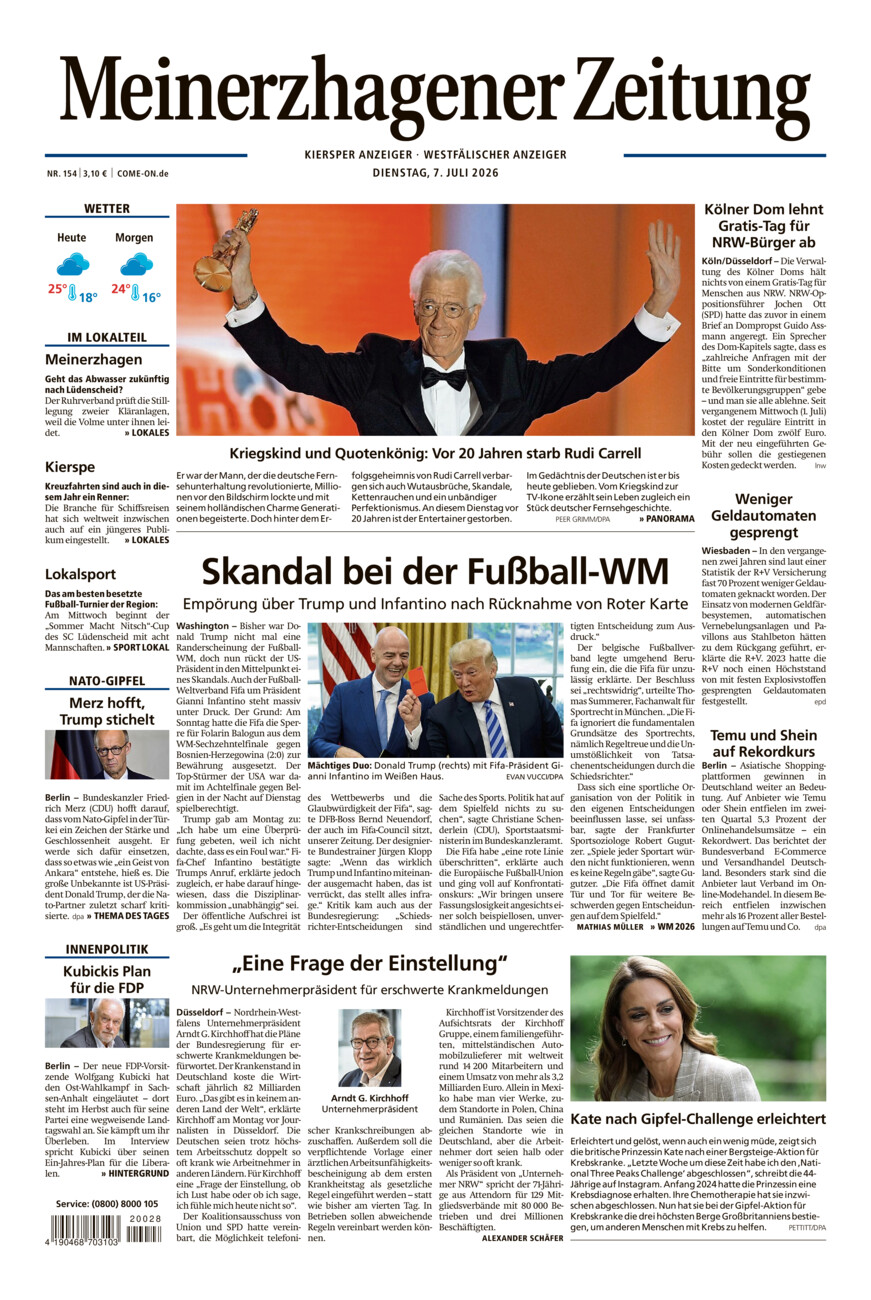Meinerzhagener Zeitung vom Dienstag, 07.07.2026