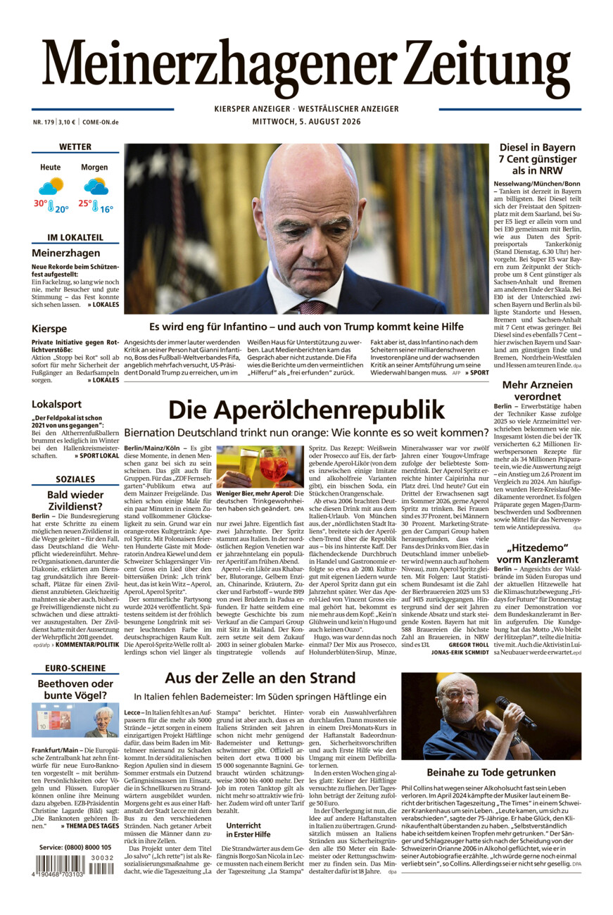 Meinerzhagener Zeitung vom Mittwoch, 05.08.2026