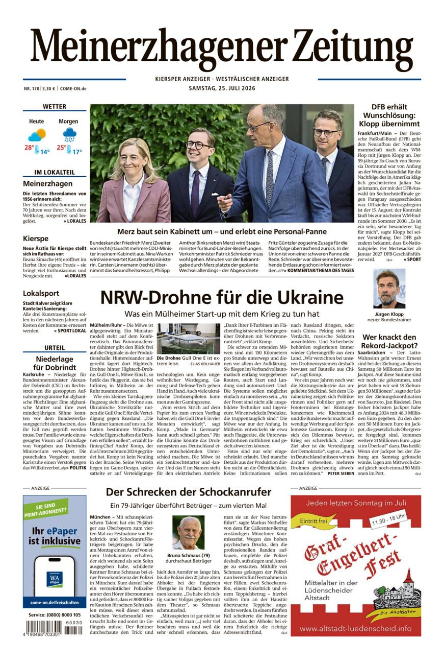 Meinerzhagener Zeitung vom Samstag, 25.07.2026
