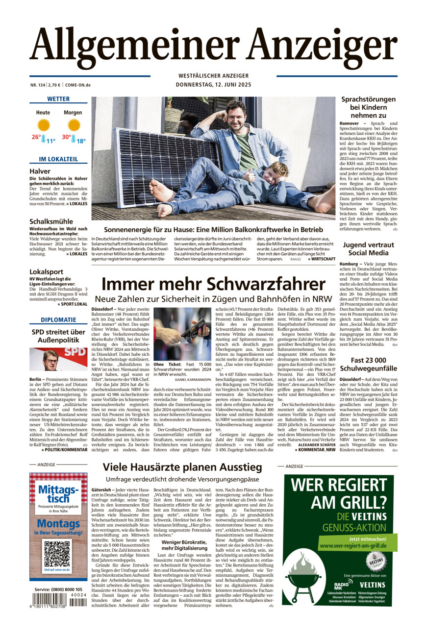 Allgemeiner Anzeiger vom Donnerstag, 12.06.2025