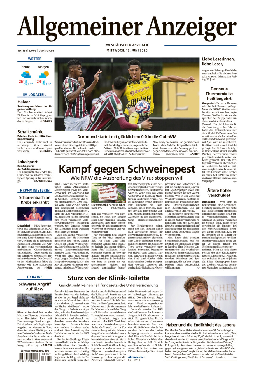 Allgemeiner Anzeiger vom Mittwoch, 18.06.2025