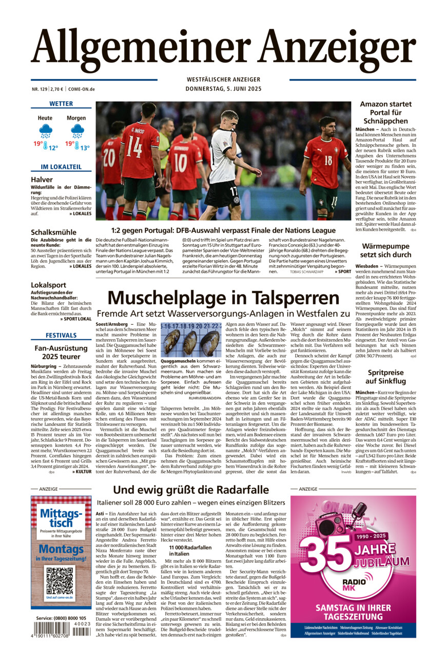 Allgemeiner Anzeiger vom Donnerstag, 05.06.2025