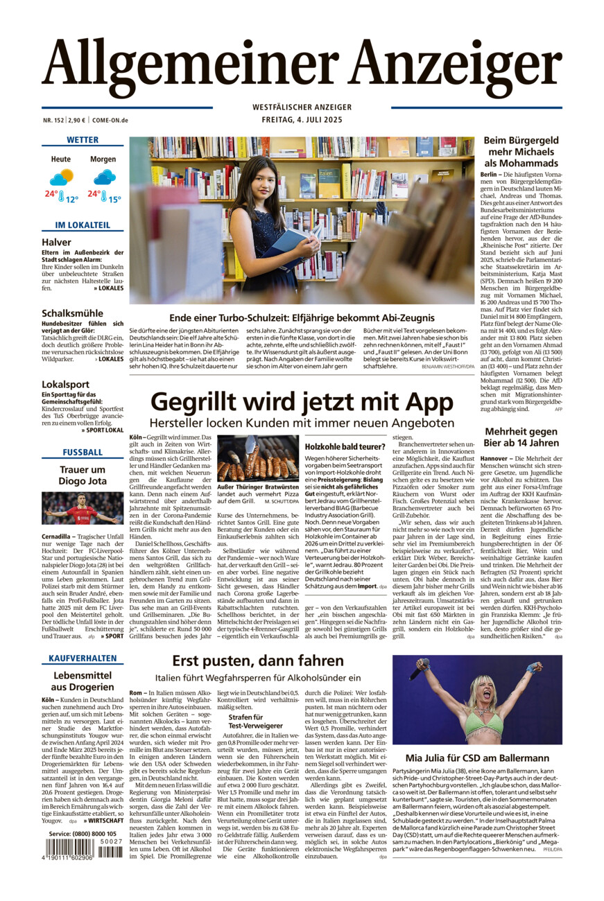 Allgemeiner Anzeiger vom Freitag, 04.07.2025