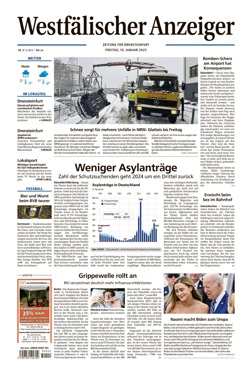 Westfälischer Anzeiger Drensteinfurt vom Freitag, 10.01.2025