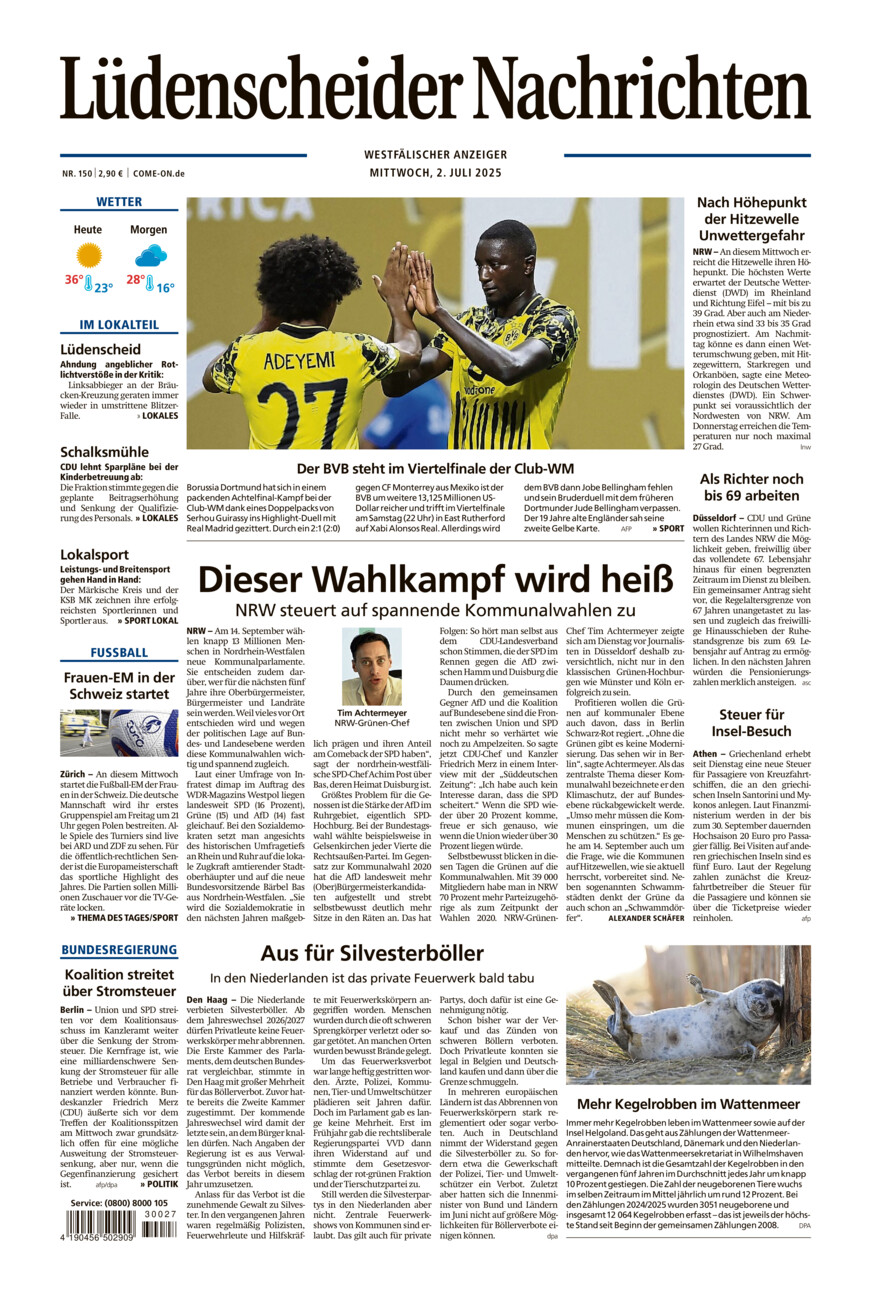 Lüdenscheider Nachrichten vom Mittwoch, 02.07.2025