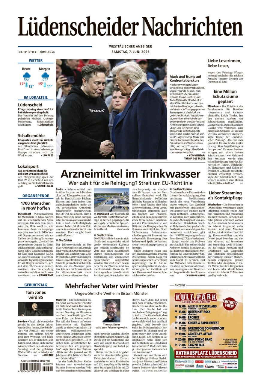 Lüdenscheider Nachrichten vom Samstag, 07.06.2025