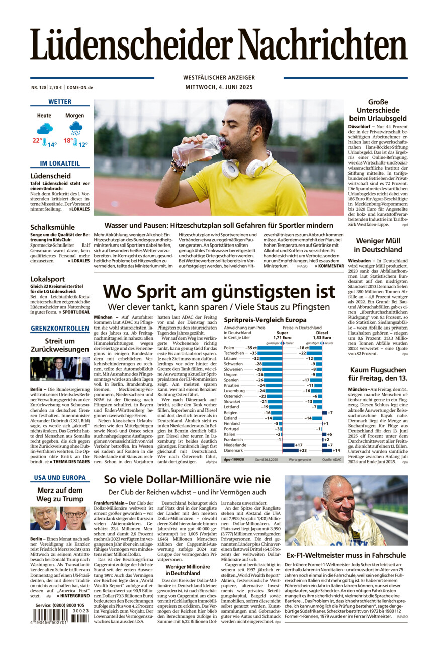 Lüdenscheider Nachrichten vom Mittwoch, 04.06.2025