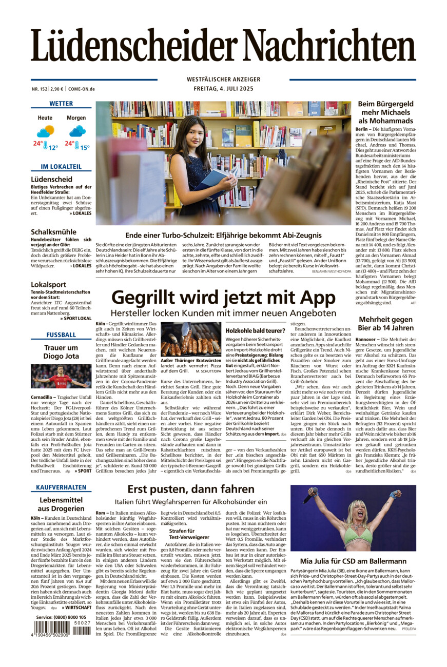 Lüdenscheider Nachrichten vom Freitag, 04.07.2025