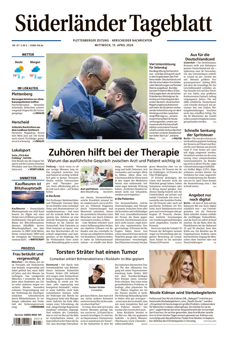 Süderländer Tageblatt vom Mittwoch, 15.04.2026