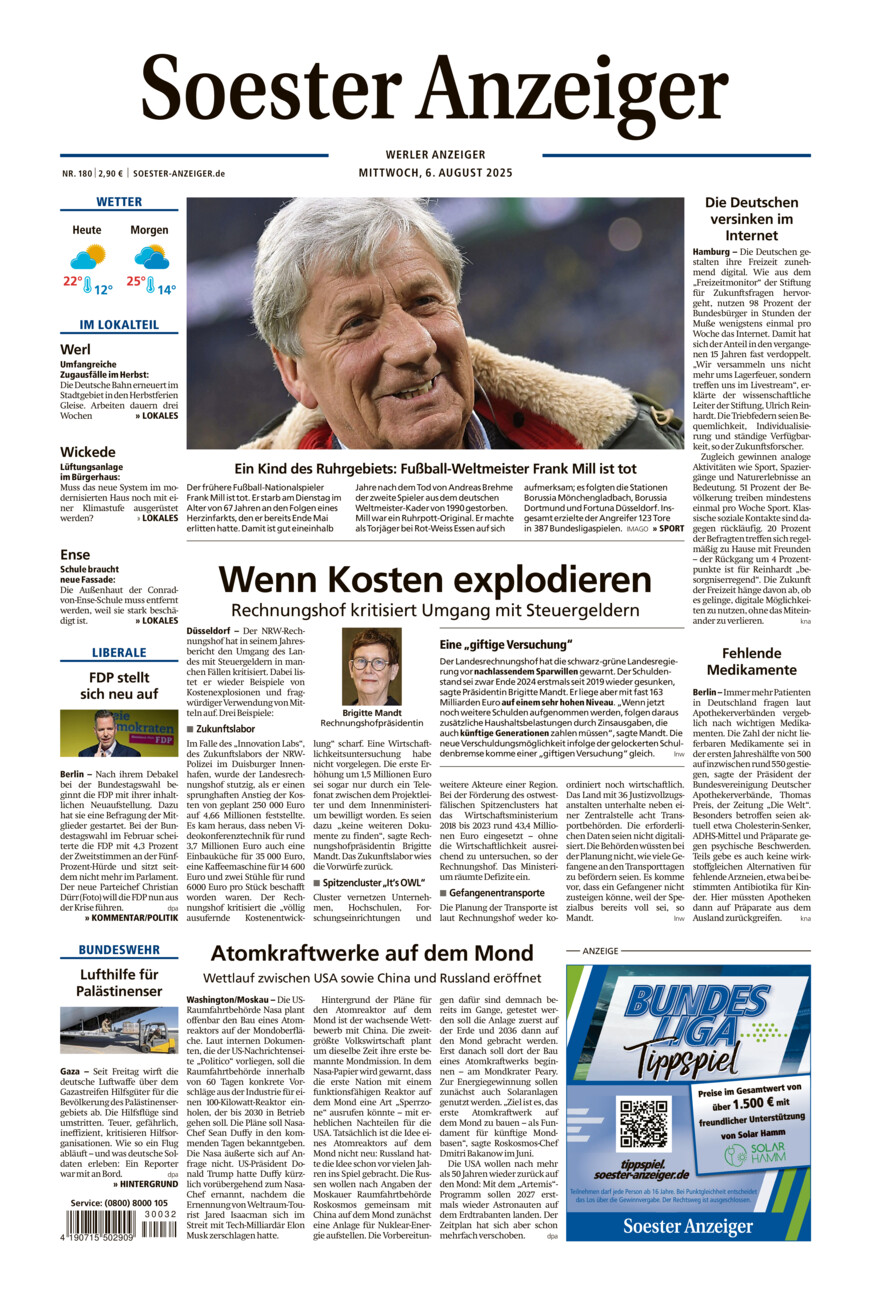 Soester Anzeiger Werl vom Mittwoch, 06.08.2025