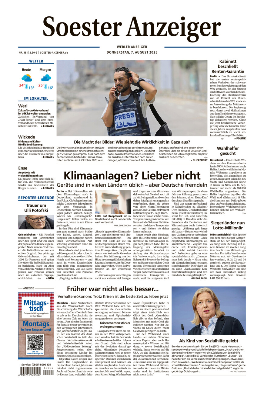 Soester Anzeiger Werl vom Donnerstag, 07.08.2025