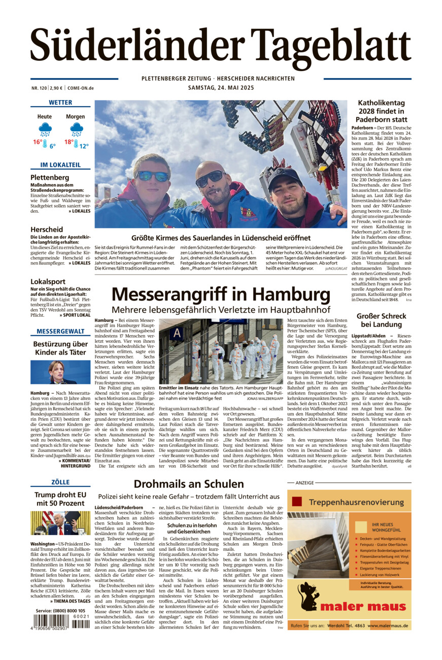 Süderländer Tageblatt vom Samstag, 24.05.2025