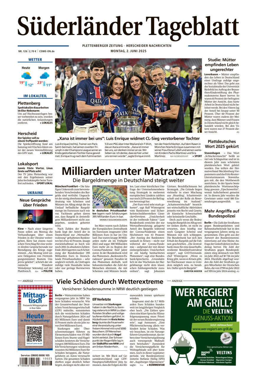 Süderländer Tageblatt vom Montag, 02.06.2025