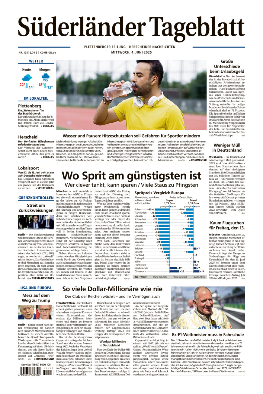 Süderländer Tageblatt vom Mittwoch, 04.06.2025